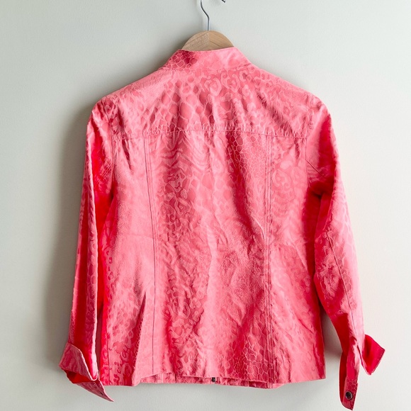 Chico’s Coral Pink Leopard Print Jacket - Picture 3 of 3